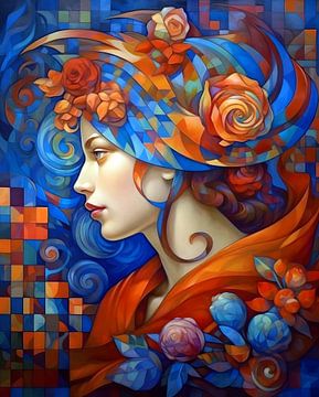 Colourful Abstract Portrait by Jacky