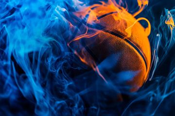Basketball in a coloured smoking game by Poster Art Shop