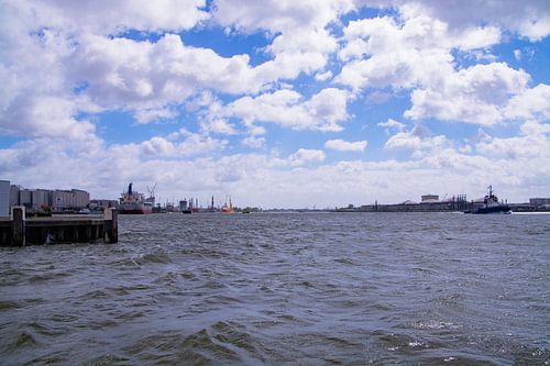 Vue du quai de Vlaarding sur la Nieuwe Waterweg