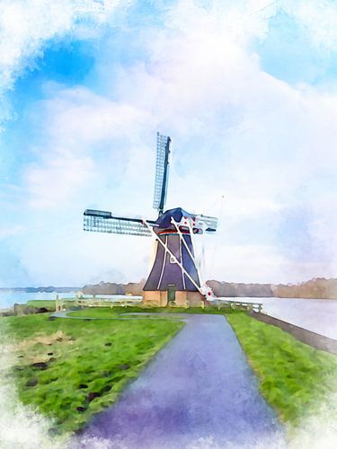 View of the De Helper polder mill, Groningen. by Danny de Klerk