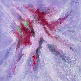 Abstrait en violet et rouge sur Maria Meester