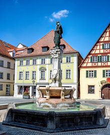 The Kaiser Ludwig Fountain in the historic city centre of Weiß by ManfredFotos