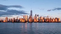 New york city skyline daytime sun clouds blue golden hour by Marieke Feenstra thumbnail