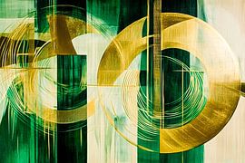 Grünes abstraktes geometrisches Muster von Imperial Art House