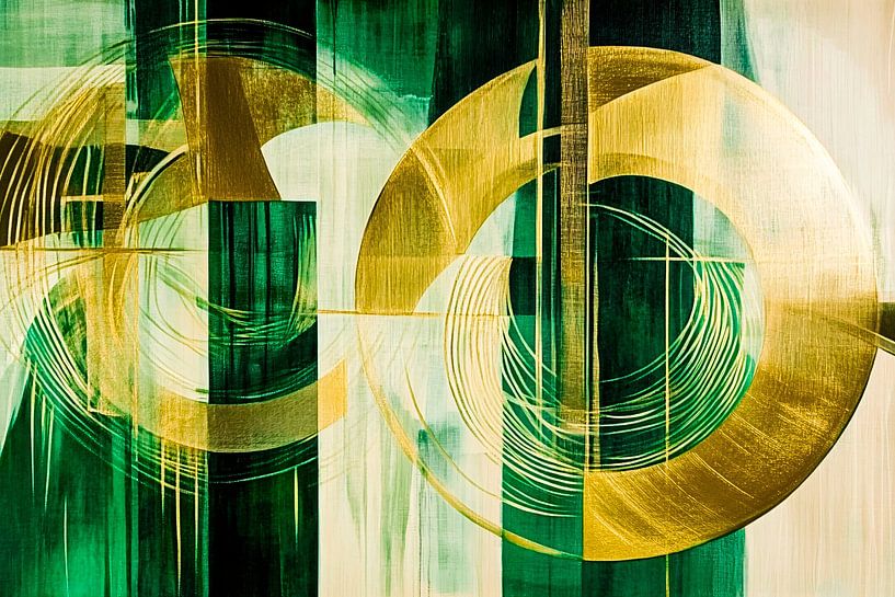 Green abstract geometric design by Imperial Art House