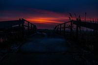 Brücke mit Sonnenuntergang