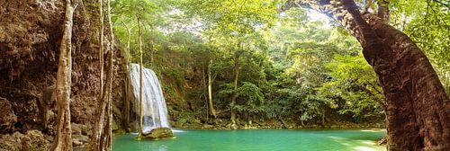 Waterfall in the jungle by Nic Limper