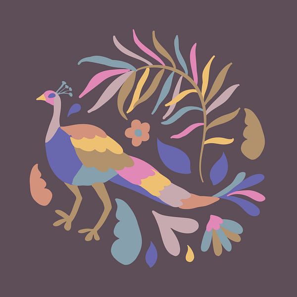 Pfau in modernen Farben von Mad Dog Art