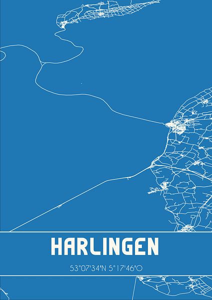Blueprint | Map | Harlingen (Fryslan) by Prints of Place
