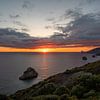 Zonsondergang op de kliffen van Sardinië van Leo Schindzielorz