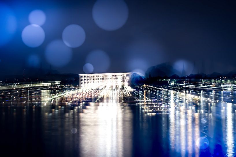Bonn bei Nacht am Rhein - Bonn at night on the Rhine von Dagmar Marina