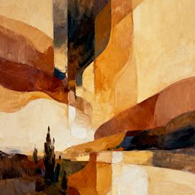 Skandinavische Wald Landschaft Warm Braun Bronze von Mad Dog Art