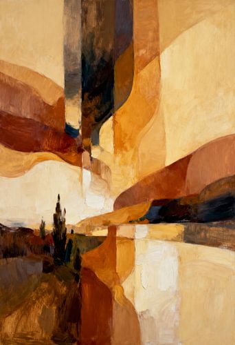 Skandinavische Wald Landschaft Warm Braun Bronze von Mad Dog Art