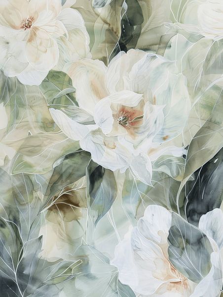 Botanical abstract in Japandi style by Japandi Art Studio