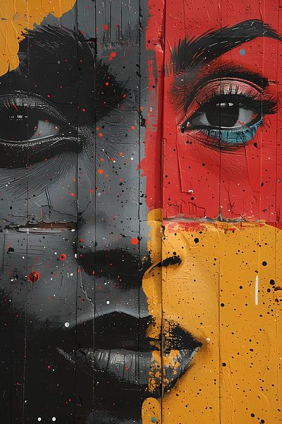Gesplitst Gezicht met Kleurrijk Verfspetters van Art & Soul Creations