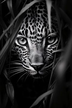 Tier Portrait in Schwarz-Weiß minimalistische Wildlife Art