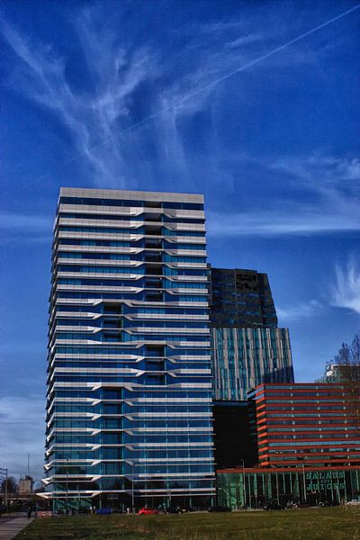 Beautiful highrise buildings in amsterdam business park by foto-fantasie foto-fantasie
