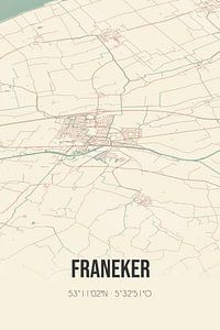 Alte Karte von Franeker (Fryslan) von Rezona