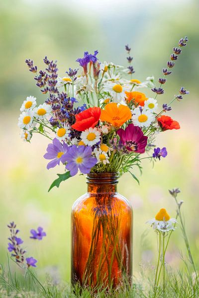 Bouquet de fleurs multicolores par Poster Art Shop