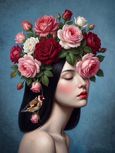 A Girl with her Finch