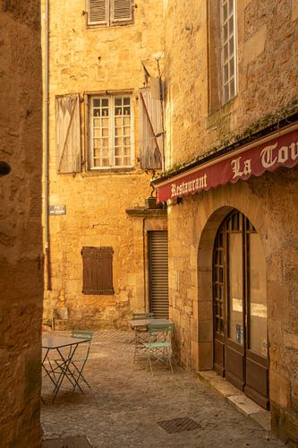 Sarlat, dorpje in de Dordogne, zuid Frankrijk, verticaal
