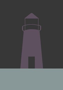 Paarse vuurtoren in de duisternis van Stinis illustraties