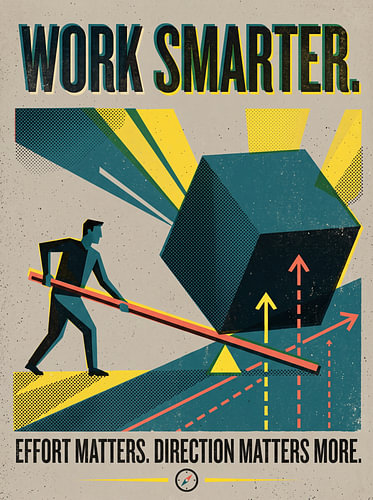 Intelligenter arbeiten – Einsatz zählt, aber die Richtung zählt noch mehr – Motivationsorientiertes, retro-konstruktivistisches Grafikdesign