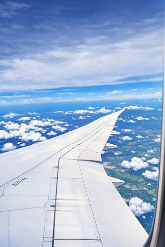 Anime Style Airplane Window View Above the Clouds
