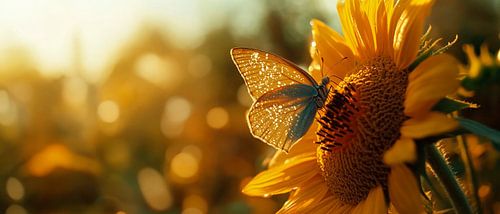 Papillon sur tournesol