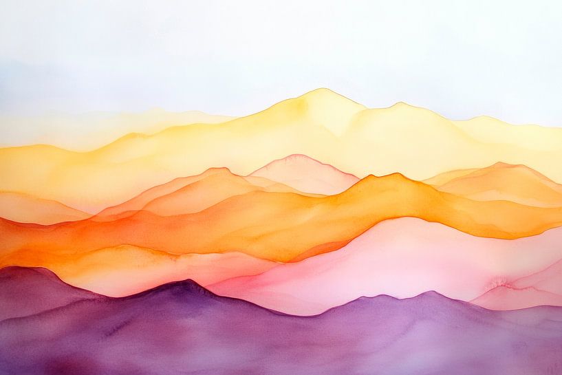 Soft colours over mountain landscapes by Poster Art Shop