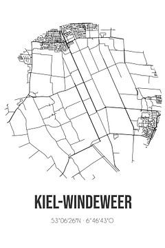 Kiel-Windeweer (Groningen) | Landkaart | Zwart-wit van Rezona
