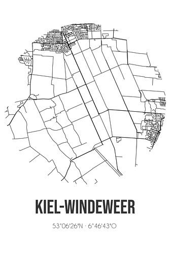 Kiel-Windeweer (Groningen) | Karte | Schwarz-Weiß
