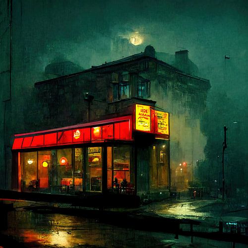 The last cafe open on a rainy autumn night, part 4