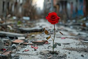 rose for hope in dark days by Egon Zitter