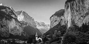 Lauterbrunnen in Schwarz und Weiß, Schweiz
