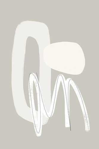 Flowing Curves and Shapes in Neutral Tones