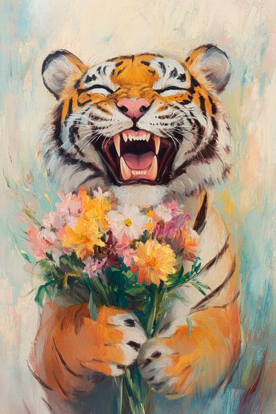Lächelnder Tiger von Poster Art Shop