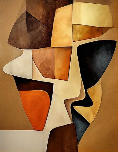 Abstract werk in bruine tinten