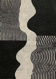 Kontrastreiche Abstraktion mit Wellenlinien von Niklas Maximilian