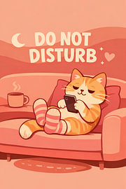 Please do not disturb the cat by DesignDoodle