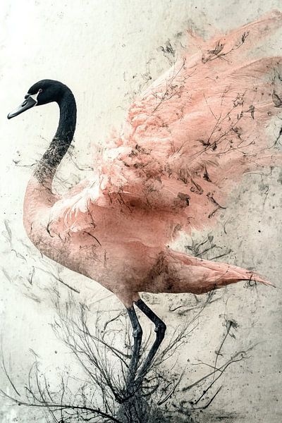 Pink goose by Franka Poulain