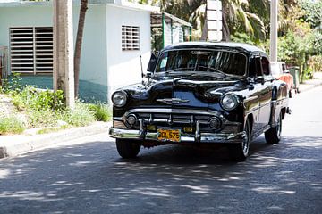 Cuban car with registration BDL 575 in the streets (color)