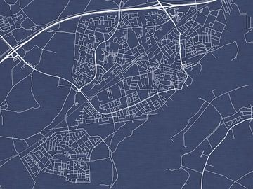 Kaart van Tiel in Royaal Blauw van Map Art Studio
