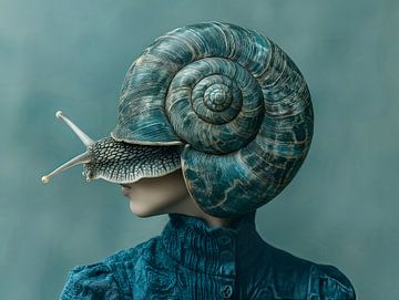 woman with snail by Egon Zitter