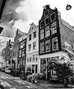 Jordaan Amsterdam Pays-Bas Noir et blanc sur Hendrik-Jan Kornelis