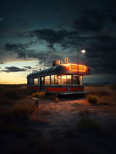 Avondlicht in de woestijn van fernlichtsicht