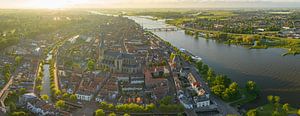 Kampen Frühlingsabend Luftbildpanorama