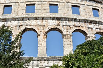 The world famous Arena in Pula on the coast of the Adriatic Sea in Croatia by Heiko Kueverling