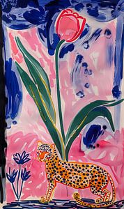 Blühende Tulpen und Leoparden Nr. 2