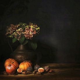 Nouveau Maître . Nature morte d'automne avec citrouilles . sur Saskia Dingemans Awarded Photographer